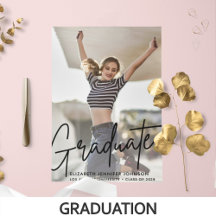 Modern bold photo graduation announcements