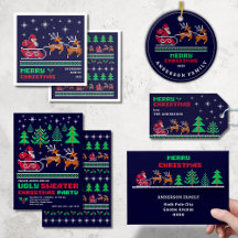 Ugly Christmas Sweater Navy Blue Collection