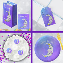 Fantasy Crescent Moon Pretty Face Purple Sky