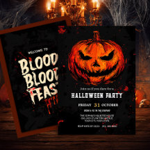 Blood Feast Halloween Invitations