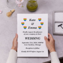 LGBTQ Gay Lesbian Proud Weddings invitations