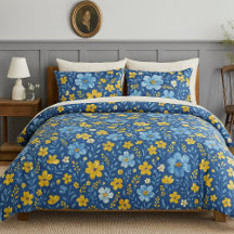 Classy Blue French Floral Art