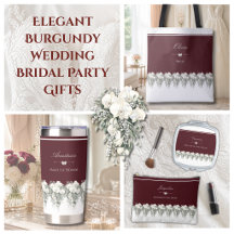 Elegant Burgundy Wedding Bridal Party Gifts