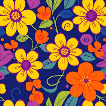 Colorful Retro Flowers-Dopamine Style