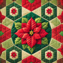 Festive Patchwork Poinsettia Personalized Gifts