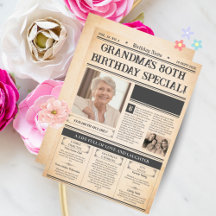 80th Birthday Newspaper Tribute Gift 