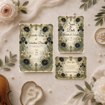 Moody Art Nouveau Botanical Elegance Wedding