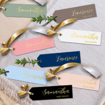 DIY Gold Foil Calligraphy Wedding Place Name Tags