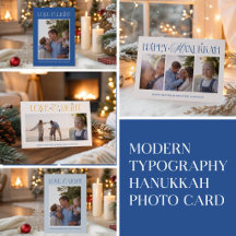 Modern Typography Hanukkah photo card