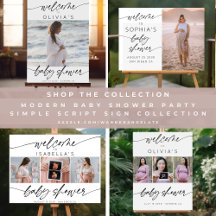 Modern Baby Shower Party Simple Script Signs