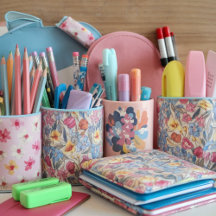 Girly and floral pastel stationery