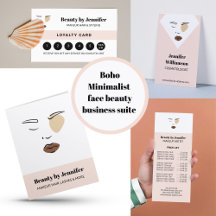 Minimalist boho face beauty logo business suite 