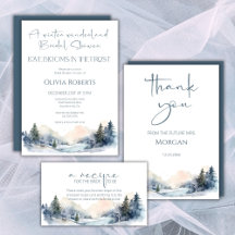 Rustic Woodland Winter Forest Bridal Shower