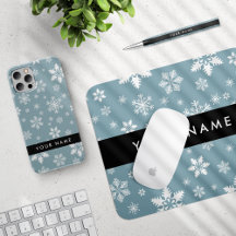 White Snowflakwes, Gray Background, Black