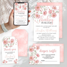 Baby in bloom pink floral baby shower