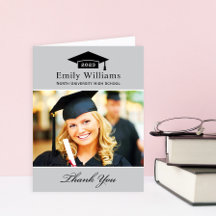 Elegant Graduation Photo Thank You Cards