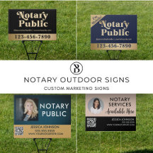 Professional Notary Business Yard Signs  
