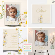 Jewish Girl Baby Naming Watercolor Wildflowers 