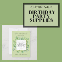 Elegant Botanical Greenery Birthday Party