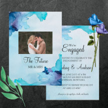 Beautiful Watercolor Blue and Cyan Wedding Suite