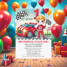 1st Birthday Boy Racing car party