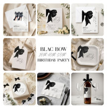 Black Bow Birthday 30th 40th 50th