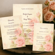 Blush Rose Romantic Floral Vintage Wedding suite