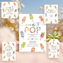 Watercolor Popsicle Ready to Pop Baby Shower
