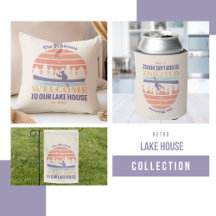 Retro Lake House Family Name