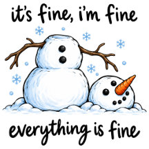 Meltdown Snowman Winter Humor
