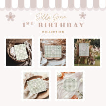Silly Goose 1st Birthday Green Gingham