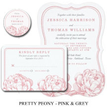 Pretty Peony - Pink & Grey