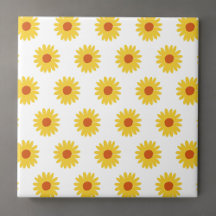 Yellow Sunflower Pretty Retro Pattern Home Decor