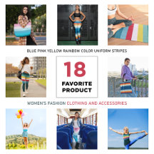 Blue Pink Yellow Rainbow Color Uniform Stripes