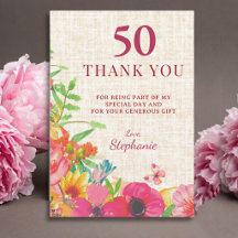 50th Birthday Bold Floral Linen Collection