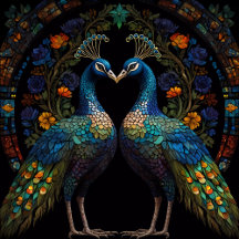 Gift's with a Beautiful Majestic Peacock Couple 