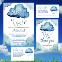 Blue cloud baby shower