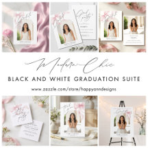 Modern Pink Bow Script Graduation Suite