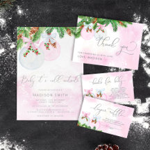 Winter Christmas bubble baby shower collection