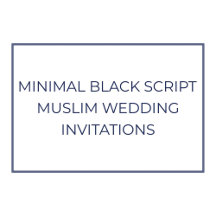 Elegant Minimal Modern Black Script Muslim Wedding