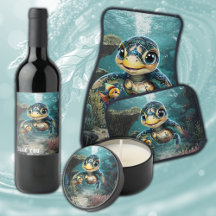 Little sea turtle exploring with her friend. 