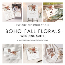 Boho Autumn Florals Earthy Brown Writing