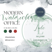 Modern Watercolor Personalized Office Supplies