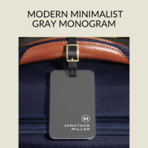 Modern Minimalist Gray Monogram