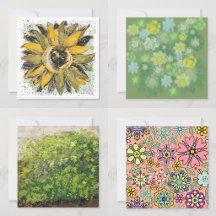 Greeting Postcards With Botanical Floral Designs  