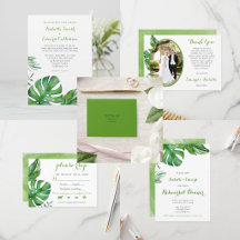 Watercolor Monstera Tropical Leaves