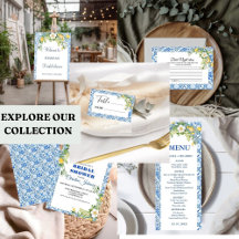Boho Blue Mediterranean Tile  Lemon theme