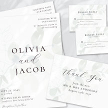 Eucalyptus Romantic Script Wedding Collection