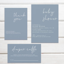 Simple Handwritten Baby Shower Invitation Set