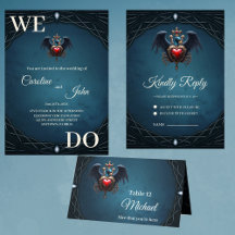 Elegant Gothic heart with fantasy bird. 